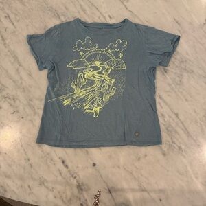 Stella McCartney Blue T-Shirt with Yellow Graphic